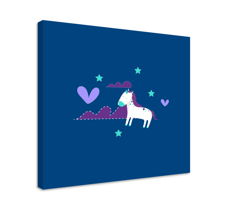 Cuadro infantil Unicornio simple con estrellas - TenVinilo