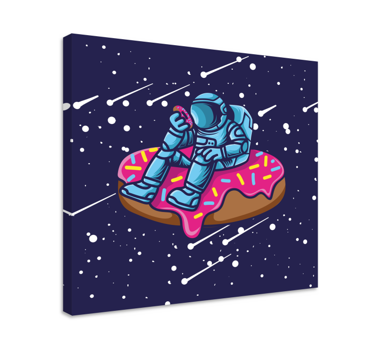 Cuadro decorativo videojuego astronauta en donut - TenVinilo
