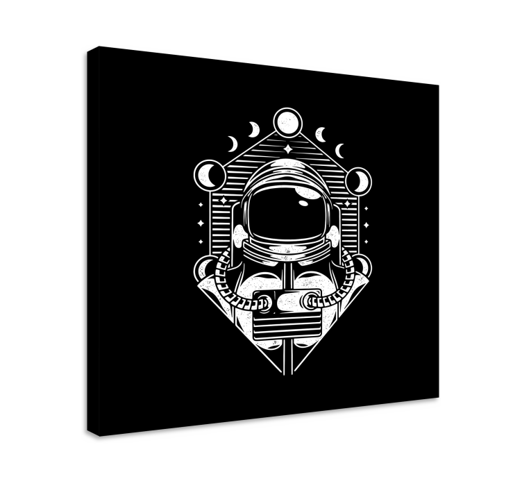 Cuadro para dormitorio Astronauta universo diseño vintage - TenVinilo