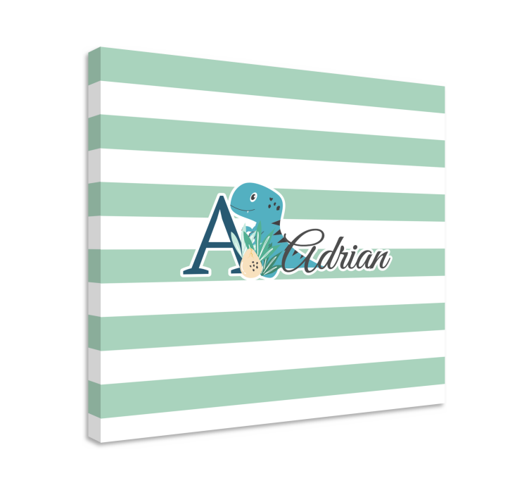 Cuadro personalizable Lindos animales dino con nombre - TenVinilo