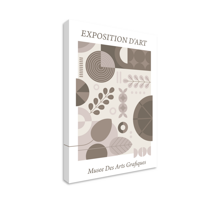 Cuadro abstracto patrones de hojas geométricas - TenVinilo