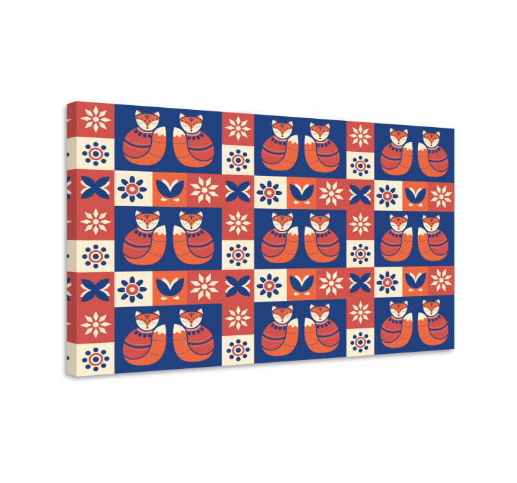 Cuadro de gatos patrón amigable de felinos - TenVinilo