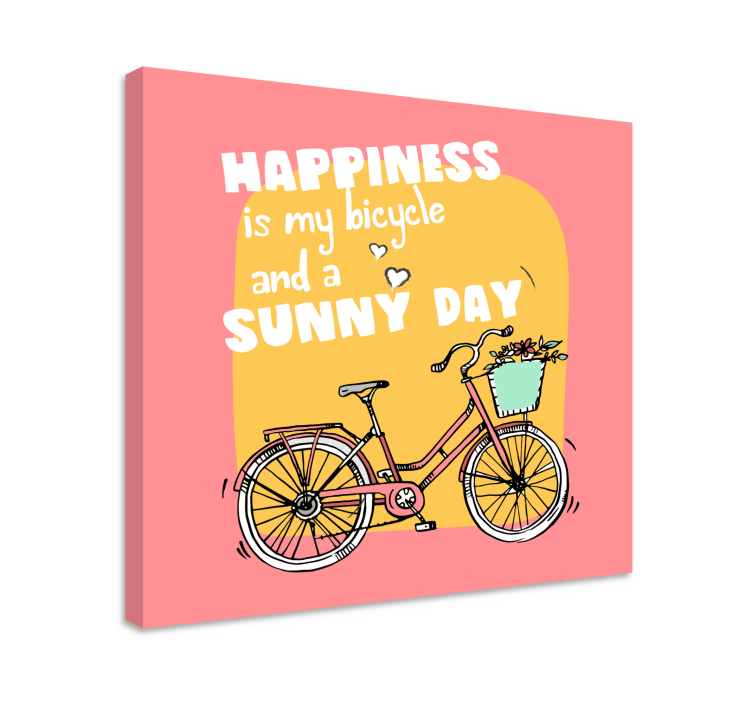 Cuadro frase La felicidad es sol y bicicleta - TenVinilo