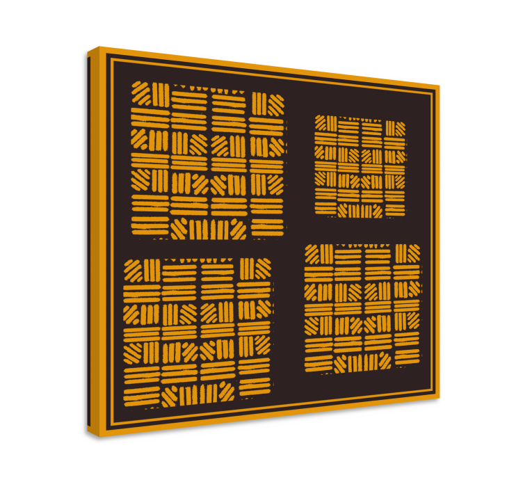 Cuadro moderno Arte abstracto dorado estilo africano - TenVinilo