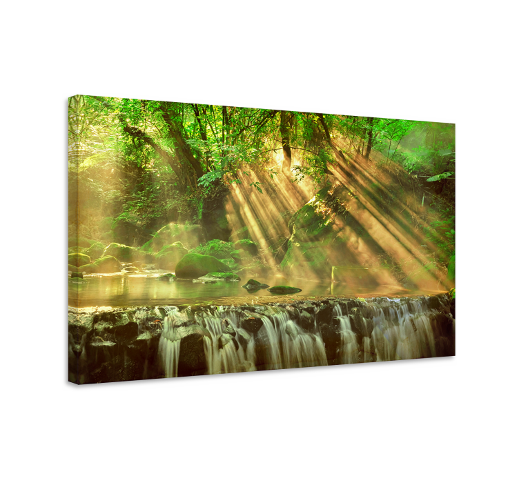 Cuadro paisajes Bosque escénico pequeña cascada - TenVinilo