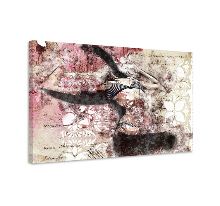 Cuadro de personas diseño de silueta de bailarín - TenVinilo