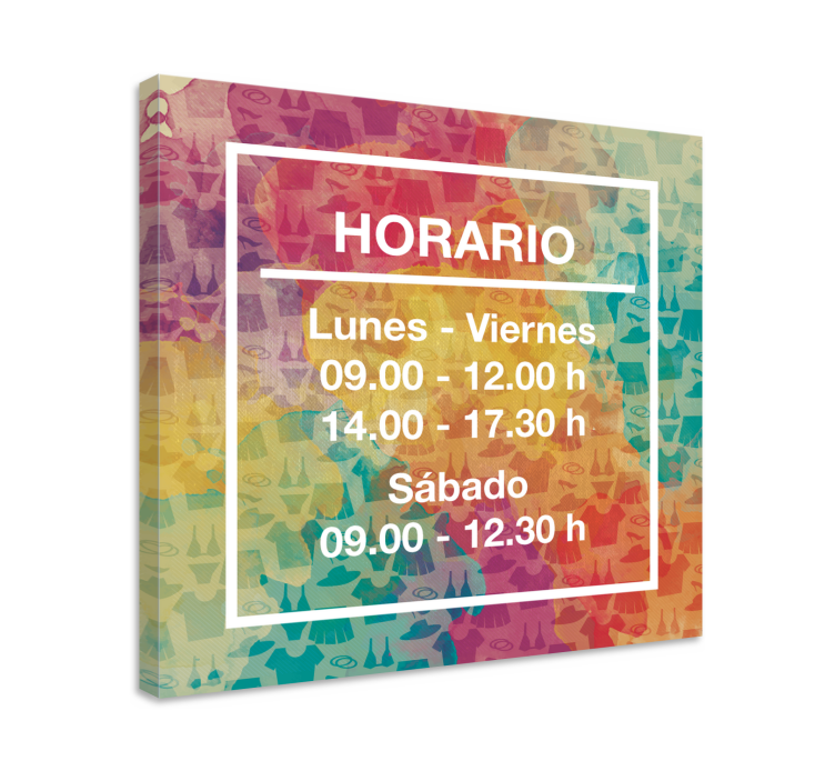 Cuadro personalizable horario de apertura - TenVinilo