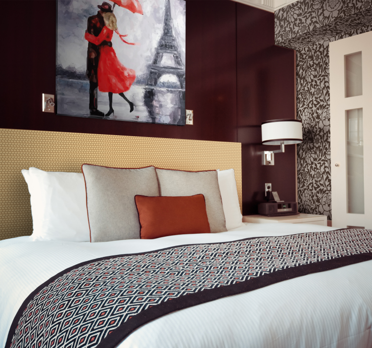 Cuadro de personas Personas enamorados en torre eiffel - TenVinilo