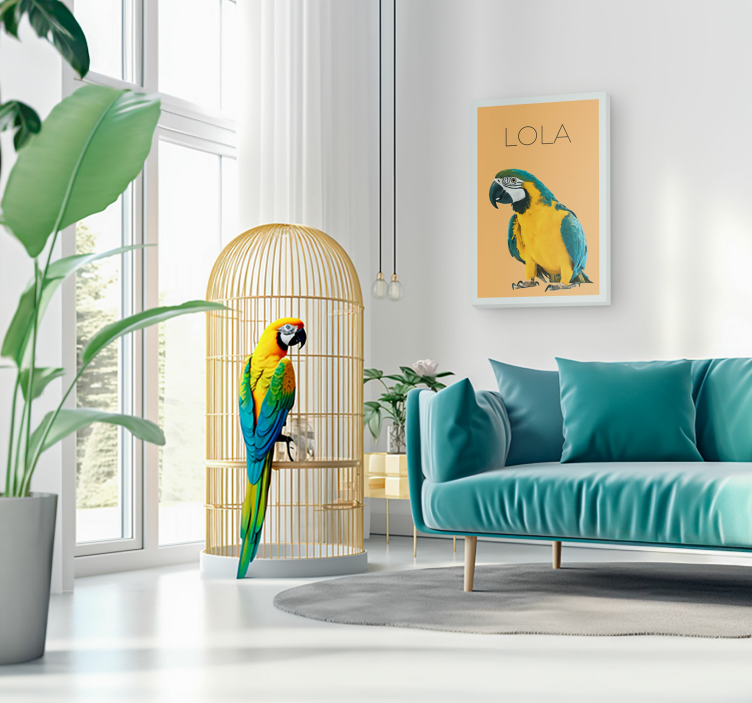 Cuadro despacho retrato minimalista de mascotas con acuarela Retr - TenVinilo