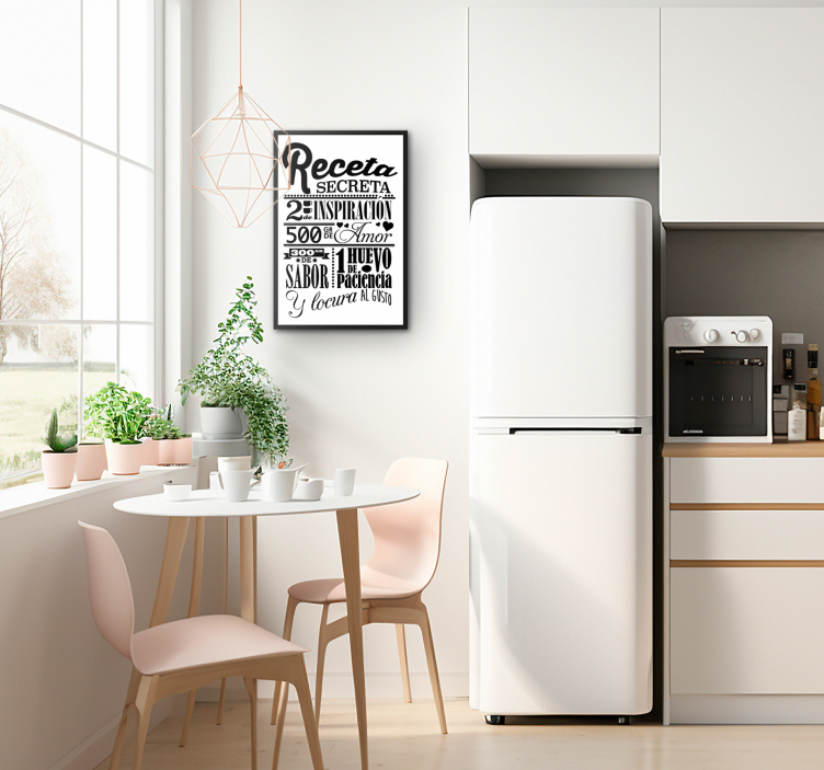 Cuadro para cocina Receta secreta - TenVinilo