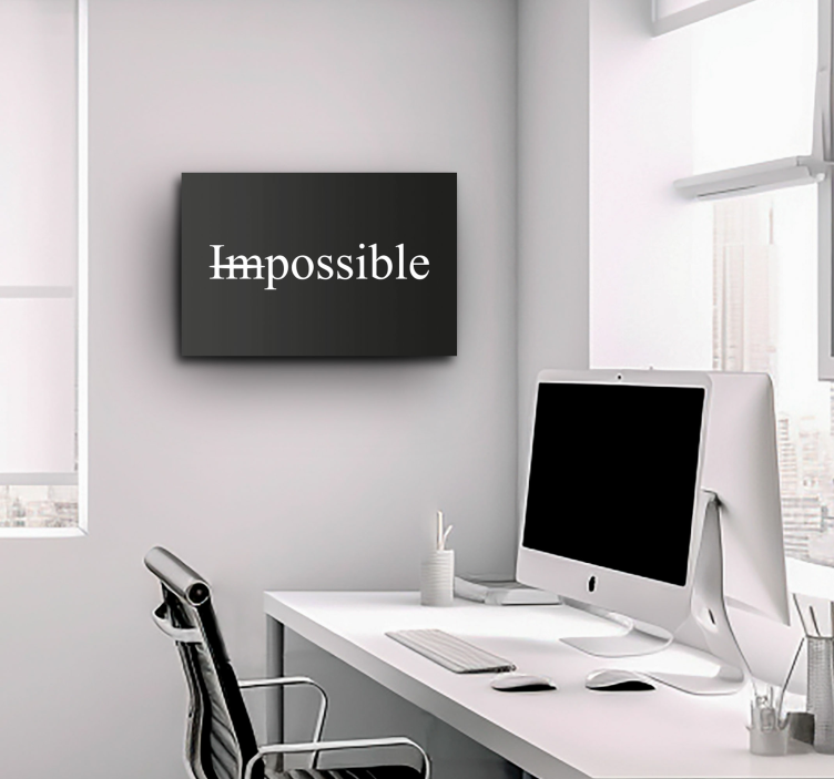 Cuadro frase motivadora impossible palabraPalabra imposible - TenVinilo