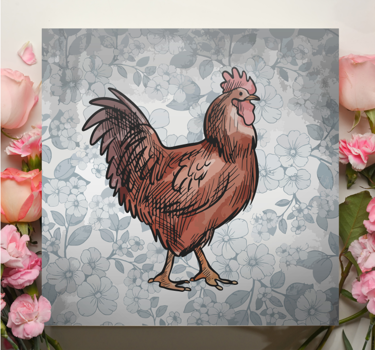 Cuadro animales figura de gallina encantadora - TenVinilo