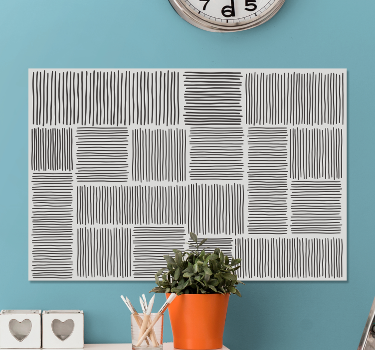 Cuadro buda líneas negras texturizadas - TenVinilo