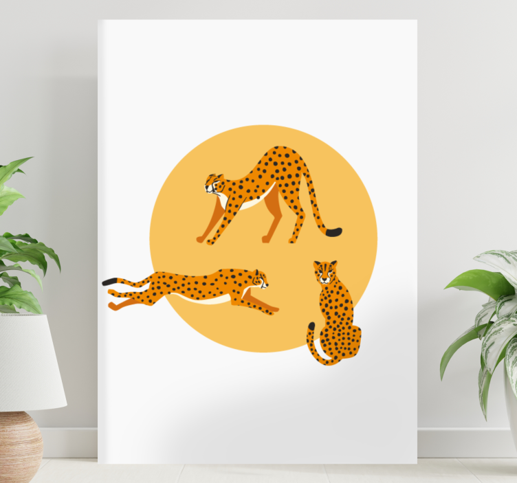 Cuadro animales Patrón gráfico de leopardos amarillos - TenVinilo