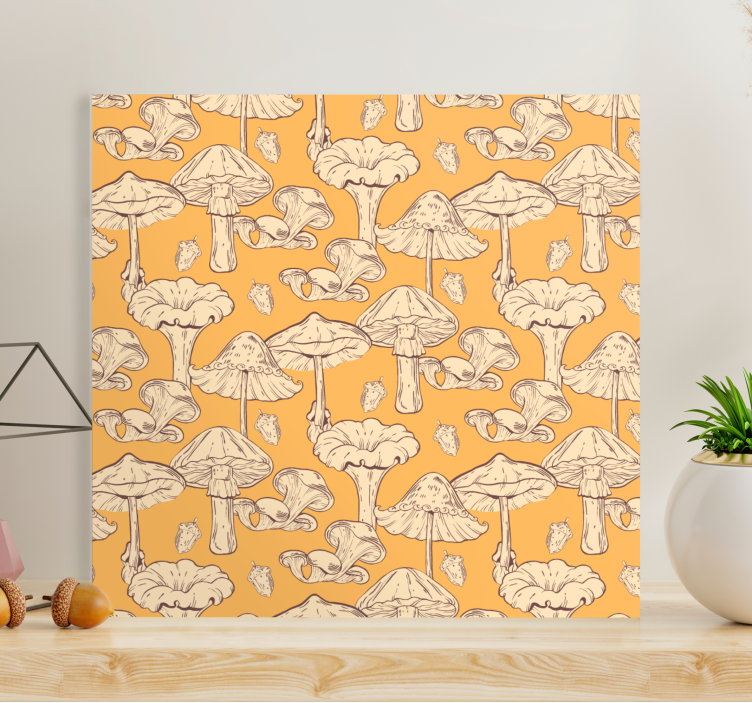 Cuadro de flores con diseño de hongos - TenVinilo