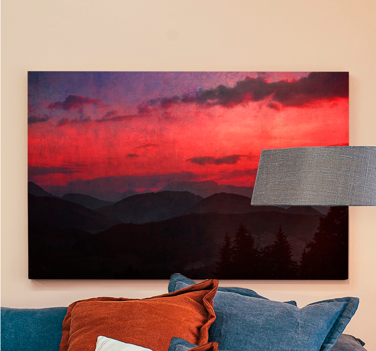 Cuadro paisajes Colores estéticos oscuros del atardecer - TenVinilo