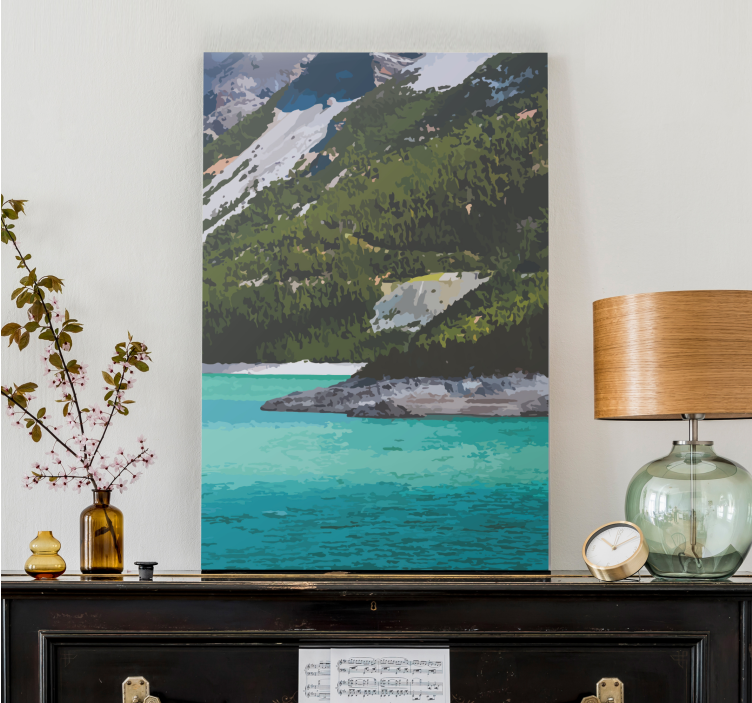 Cuadro paisajes Montañas junto al lago - TenVinilo