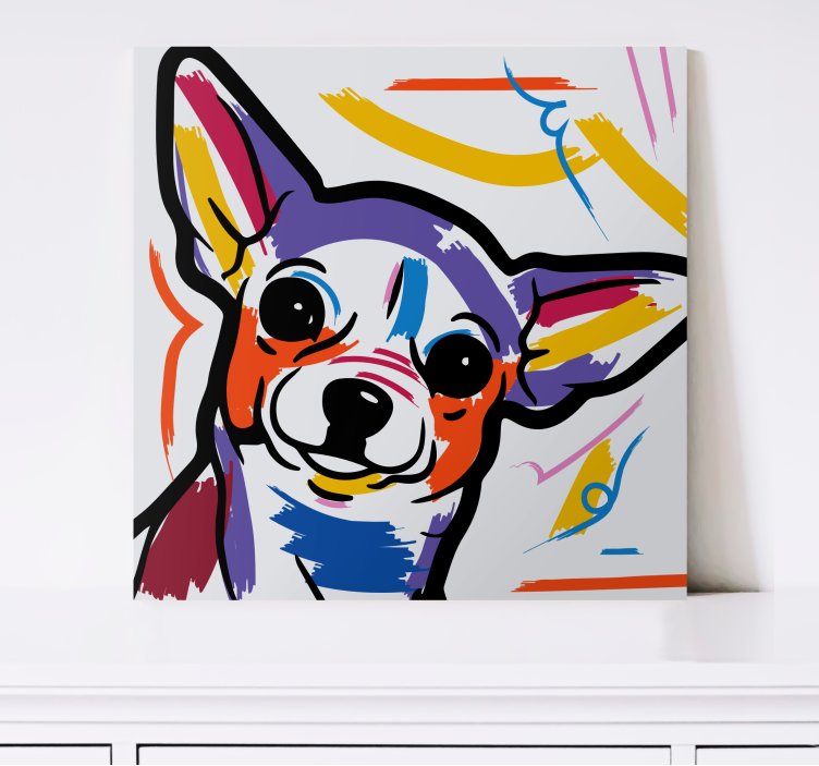 Cuadro de perro arte canino colorido - TenVinilo
