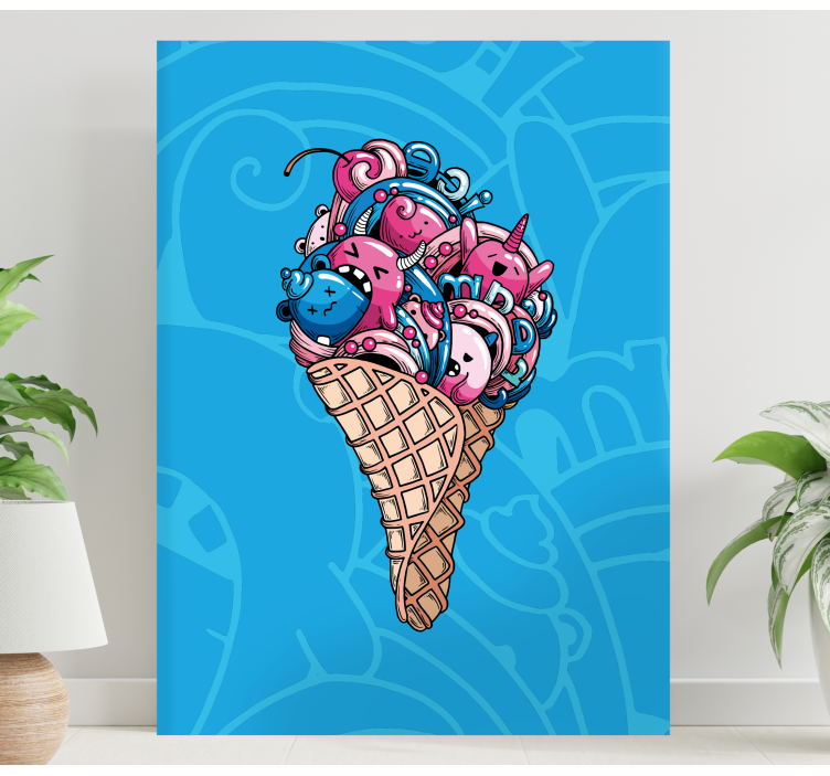 Cuadro moderno Bonito helado de graffiti - TenVinilo
