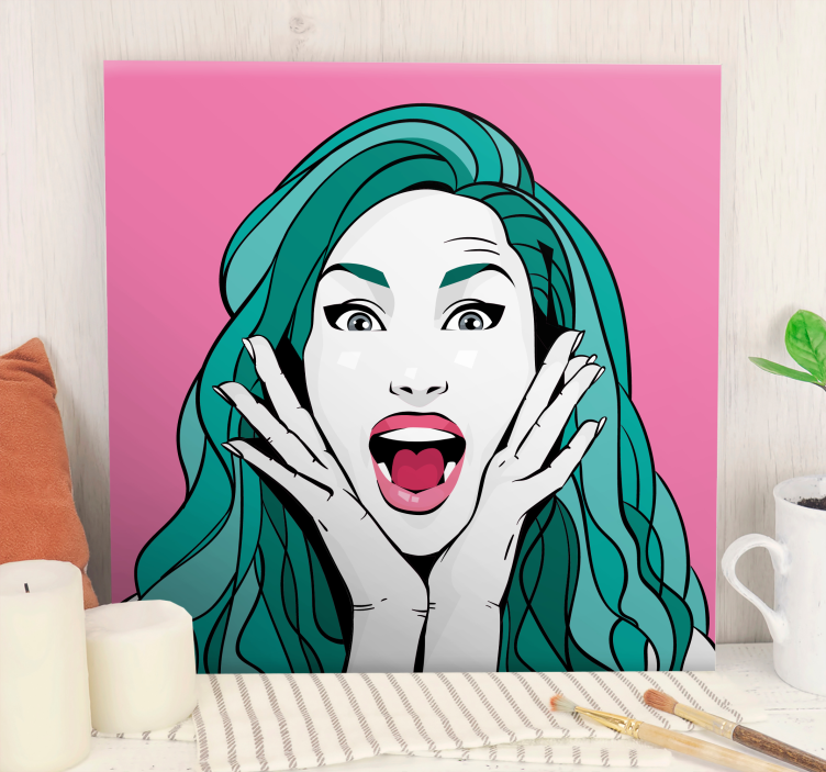 Cuadro moderno Mujer gritando estilo pop art - TenVinilo