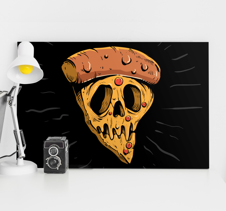 Cuadro moderno Pizza calavera estilo graffiti - TenVinilo