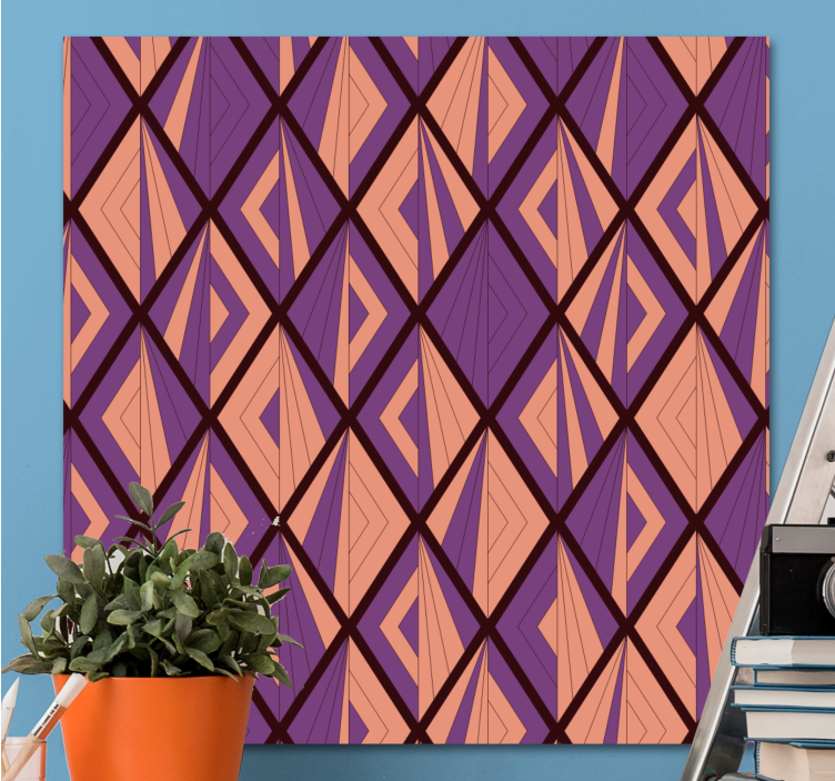 Cuadro geométrico Diamante morado estilo africano - TenVinilo