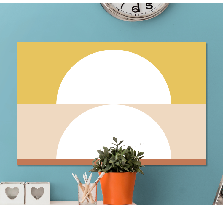 Cuadro geométrico Dos semicírculos de arte geométrico - TenVinilo