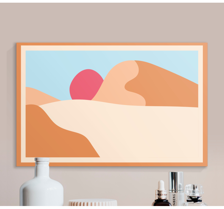 Cuadro geométrico Montaña y sol arte abstracto - TenVinilo