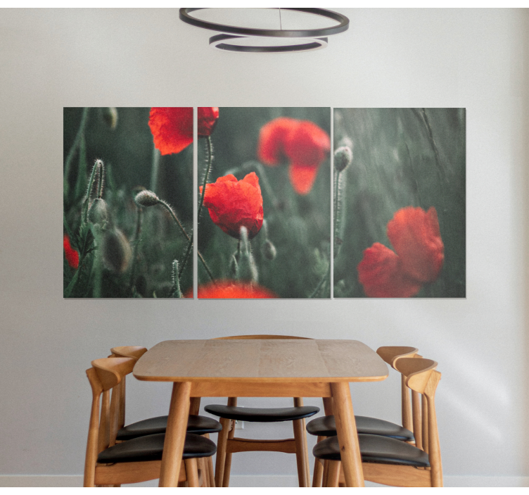 Cuadro de flores Campo manchado de amapolas - TenVinilo