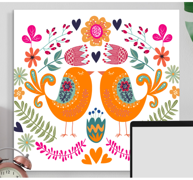 Cuadro de flores Pollitos con flores - TenVinilo