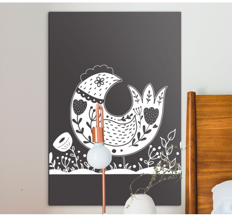 Cuadro de flores Pollos orgullosos con esmalte - TenVinilo