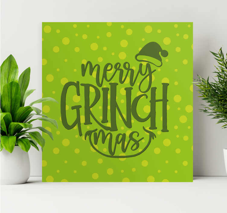 Cuadro frase feliz grinchmas - TenVinilo