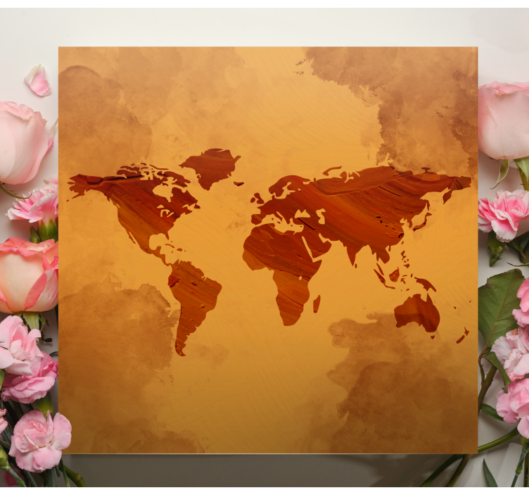 Cuadro mapamundi Parches ambarinos - TenVinilo