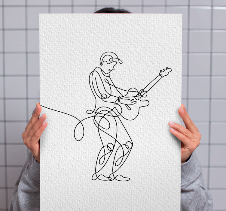 Cuadro musical Guitarra elegante minimalista - TenVinilo