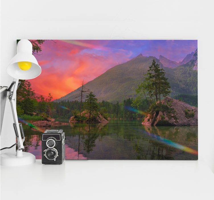 Cuadro paisajes reflexión de montañas serenas - TenVinilo