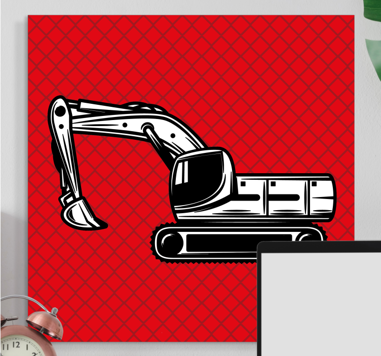 Cuadro infantil Excavadora grande monocolor - TenVinilo