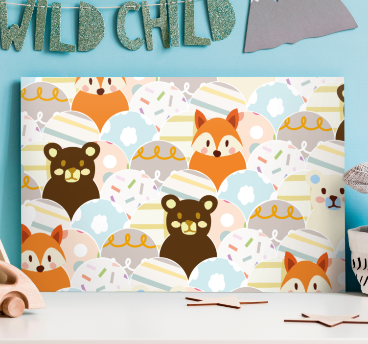 Cuadro personajes rostros de animales adorables - TenVinilo