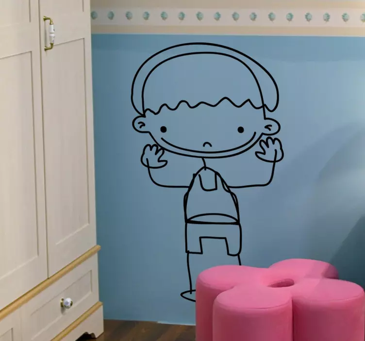 Vinilo infantil personaje infantil juguetón - TenVinilo