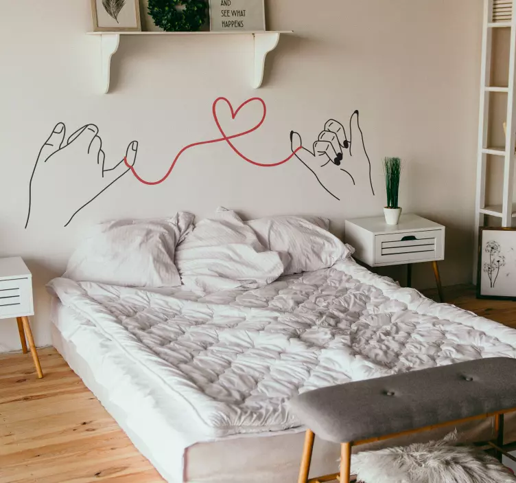 Vinilo cabecero de amor el hilo rojo - TenVinilo