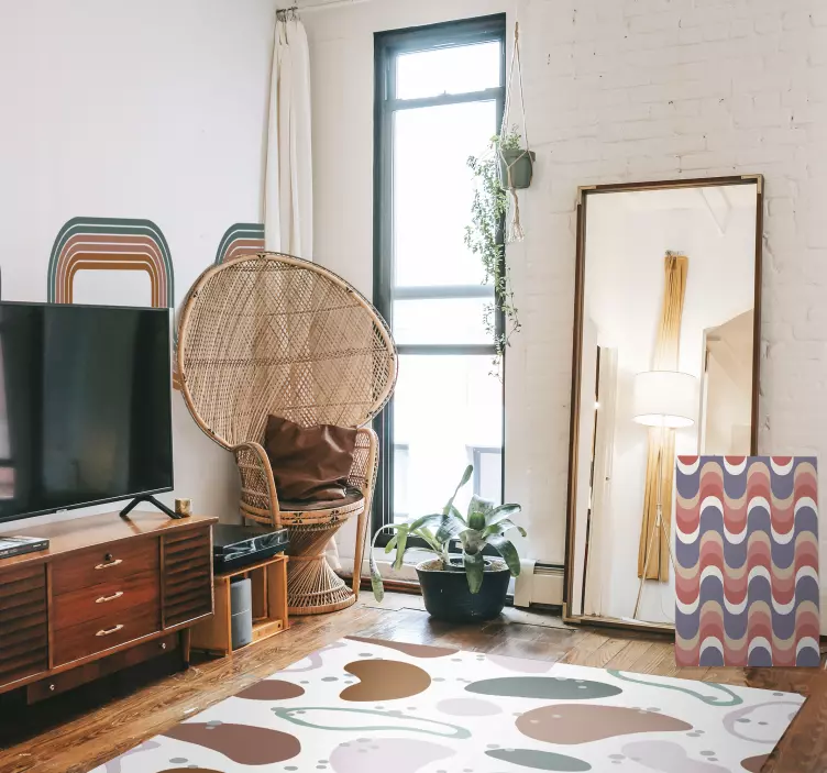 Cenefa adhesiva Ondas mínimas abstractas - TenVinilo