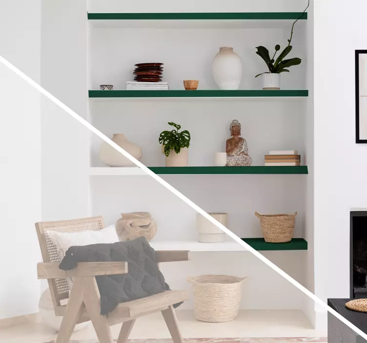 Vinilo decorativo estantes pared LACK - TenVinilo