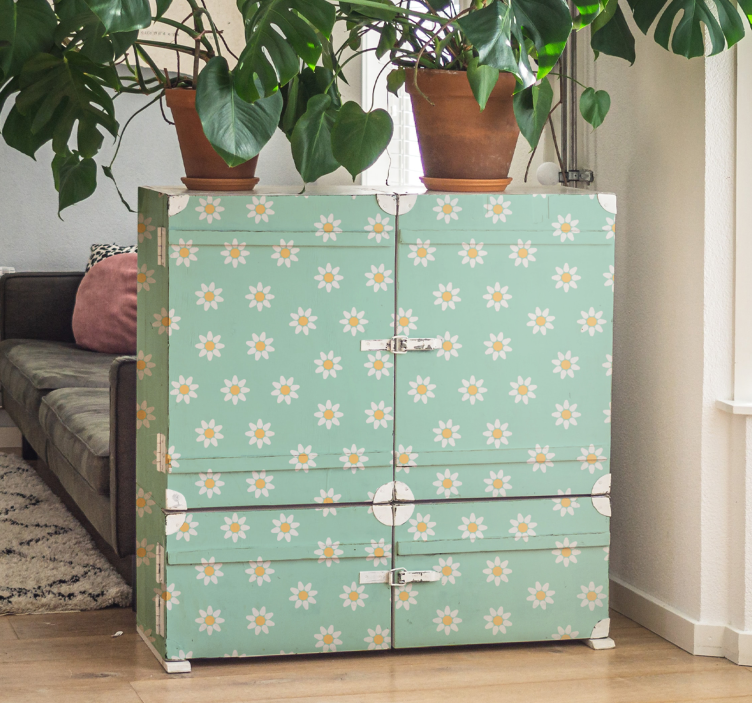 Vinilo decorativo para muebles de flores margaritas - TenVinilo