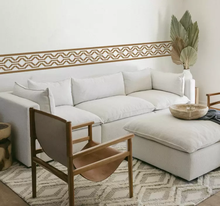 Vinilo para salón forma geométrica verde - TenVinilo