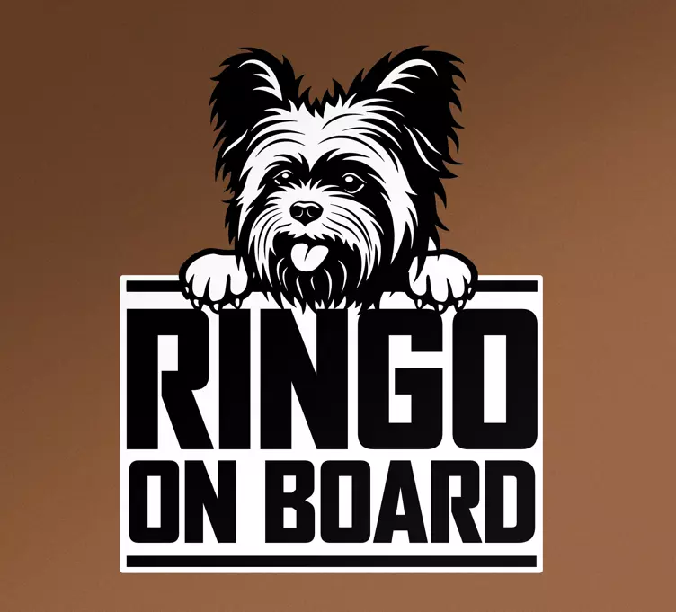 Pegatina coche aviso de perro juguetón - TenVinilo