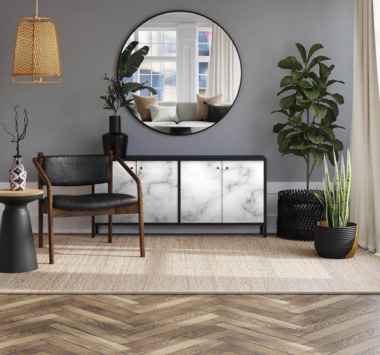 Vinilo para mueble mármol Blanco - TenVinilo