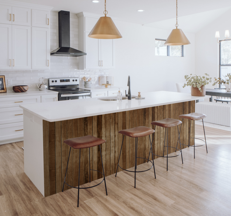 Vinilo para mueble listones de madera - TenVinilo