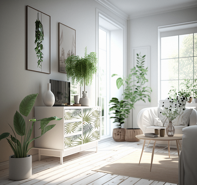 Vinilo para mueble hojas de palmera - TenVinilo