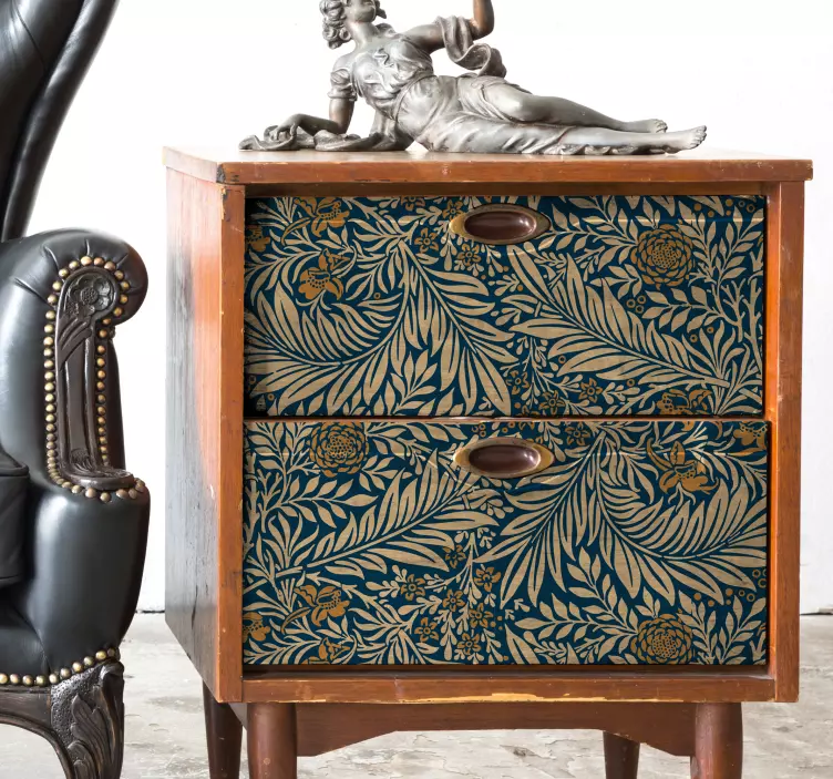 Vinilo decorativo para muebles floral azul - TenVinilo