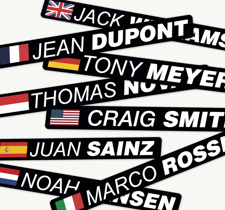 Vinilo bicicleta de ruta con bandera y nombre - TenVinilo