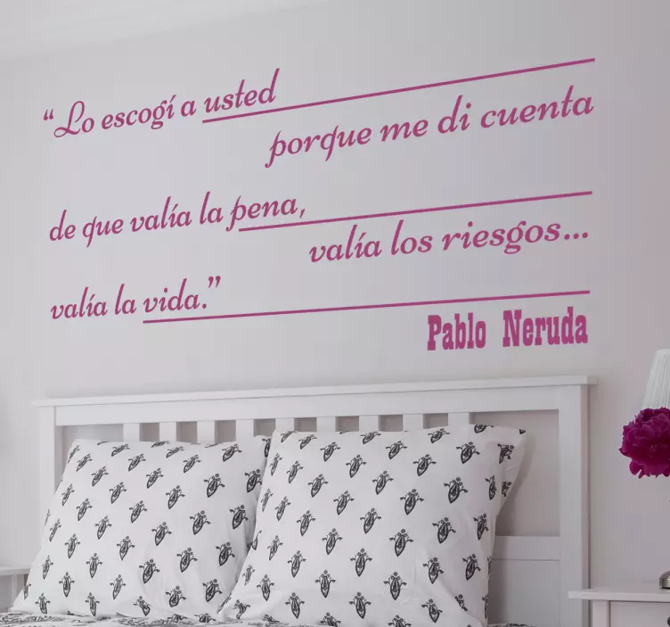 Adhesivo de frases memorables Neruda - TenVinilo